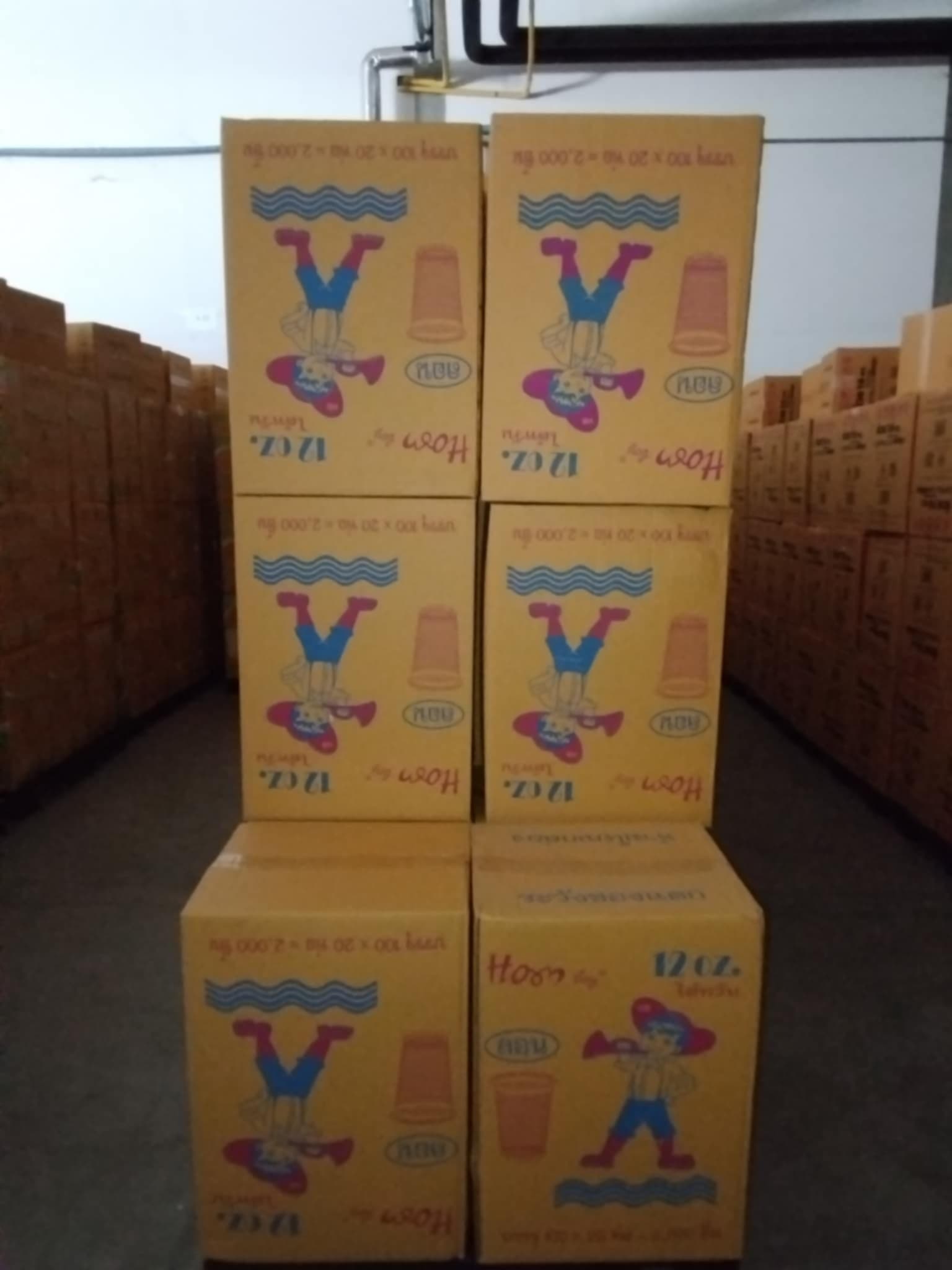 ถ้วยน้ำ12 OZ.(360cc.)ไต้หวันใสHB(100ชิ้นx20แถว=2000ชิ้น)
