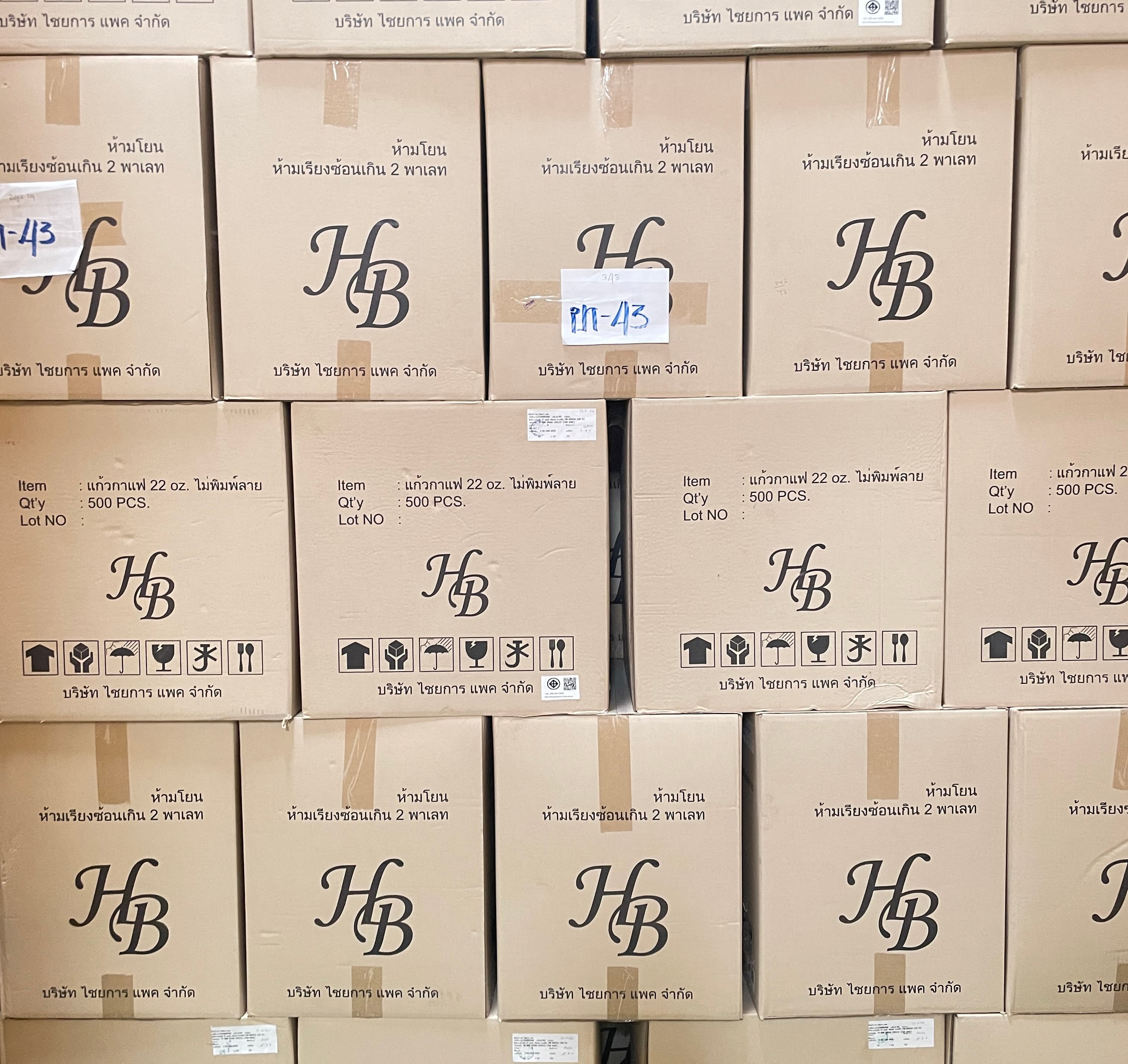 ถ้วยน้ำ22 OZ.เรียบใส อเมซอล (ปาก90)ST(20ใบ*25แถว)