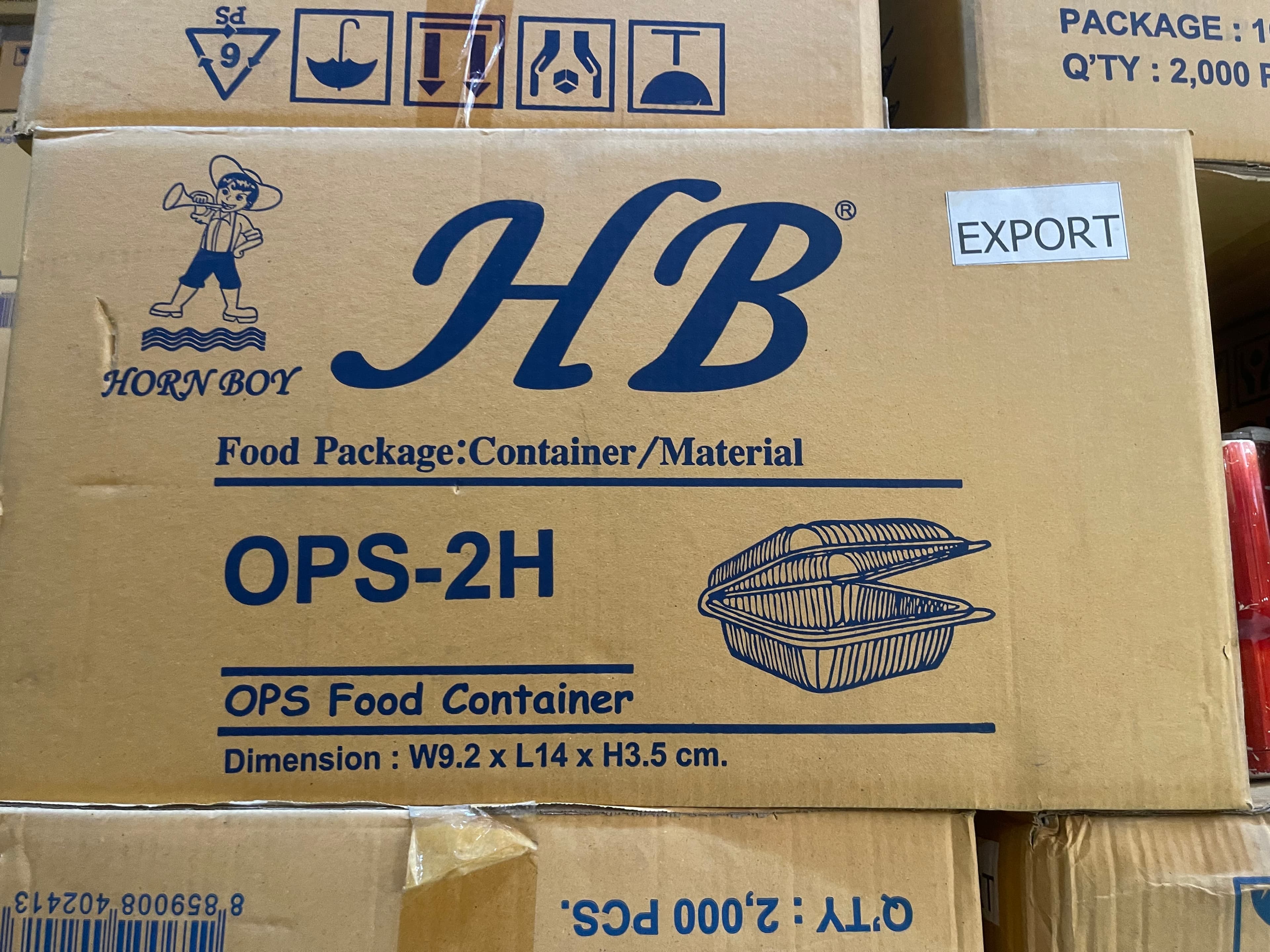 กล่องใสOPS(EXPORT)2H (100ชิ้น*20ห่อ=2000ชิ้น/ลัง