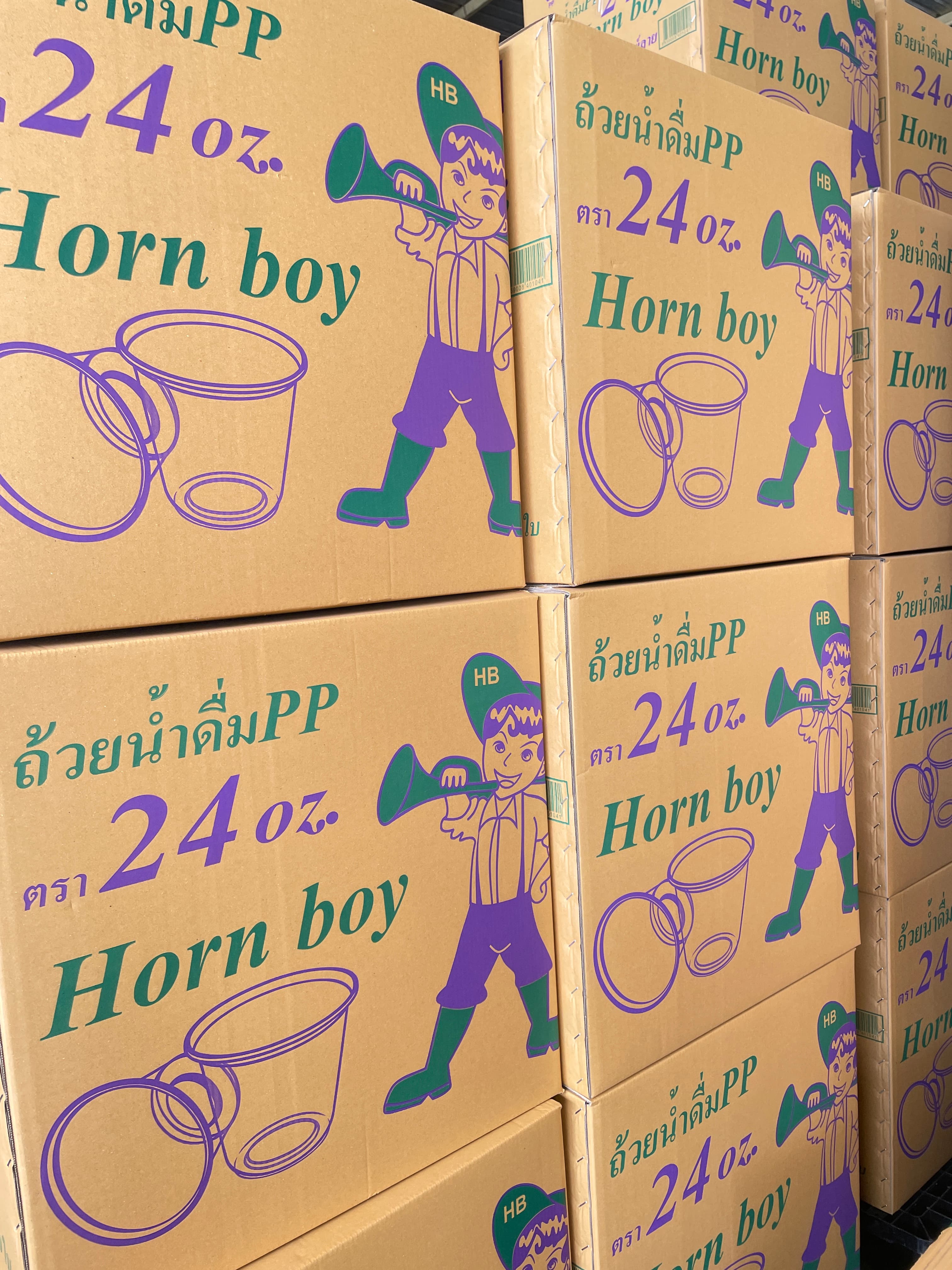 ถ้วยน้ำ24 OZ.เรียบใสตราHB(50x20แถว)